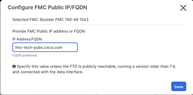 FMCパブリックIP/FQDNの設定（Configure FMC Public IP/FQDN）