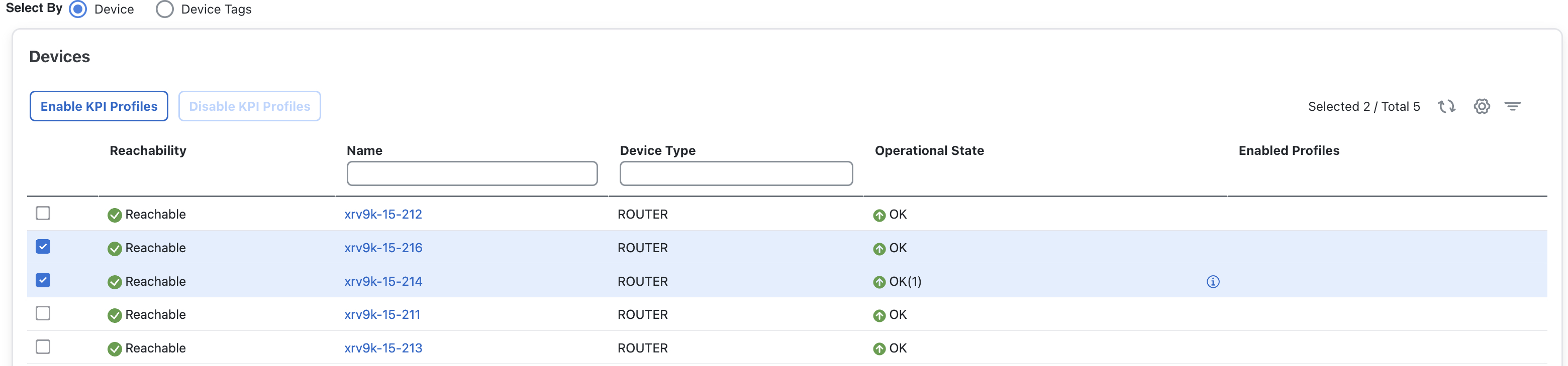 Devices Window