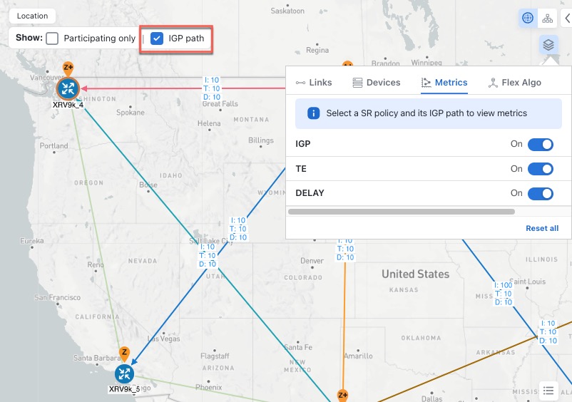 View Physical Path and Metrics