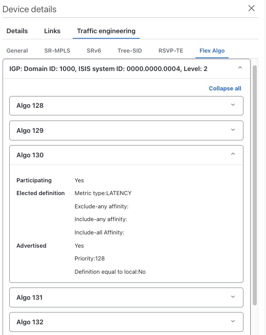 Flex Algo Device Details