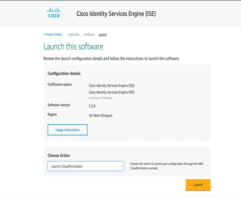 Cisco ISE Launch Window