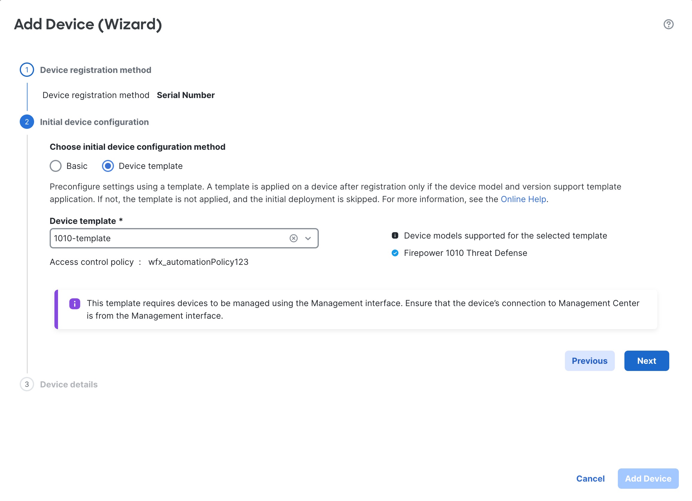 Initial Device Configuration