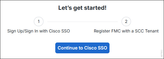 A screen capture of Cisco Security Cloud welcome page displaying two steps of the integration workflow.