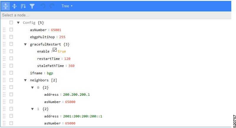 The screenshot displays the configuration of a BGP Agent