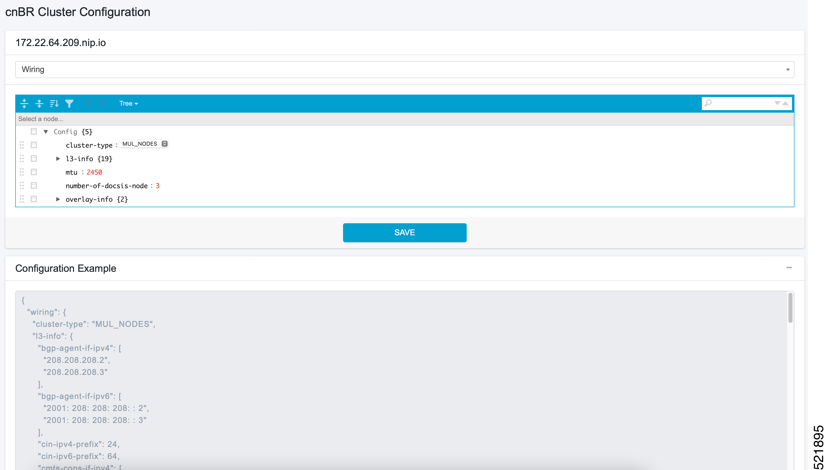 cnBR Cluster Configuration Page