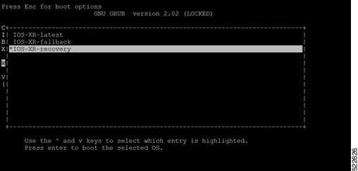 IOS XR recovery boot option in GRUB menu