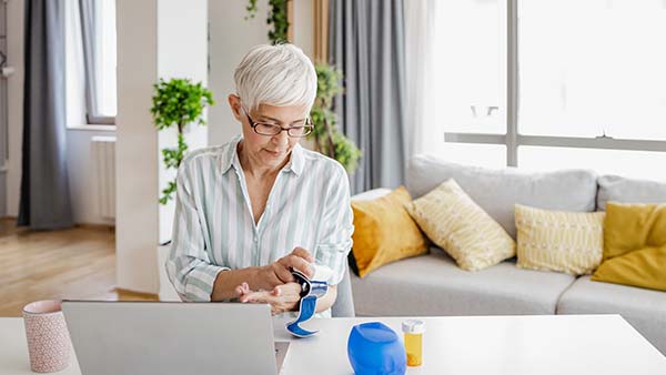 Patient having virtual health consultation