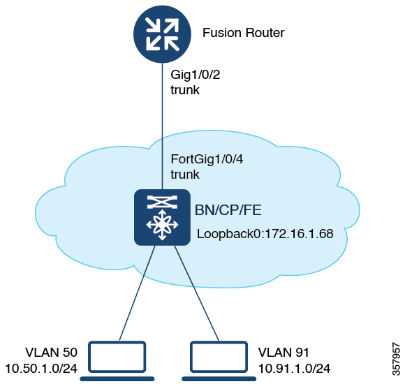 LISP VXLAN Topology for Fabric in a Box