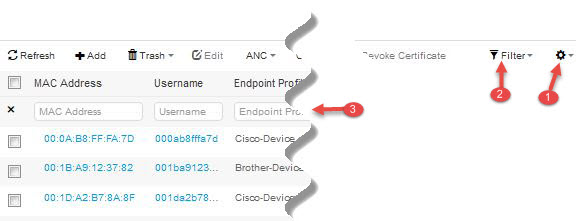 Options to filter data