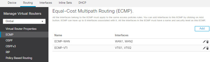 ECMP ゾーンとインターフェイス